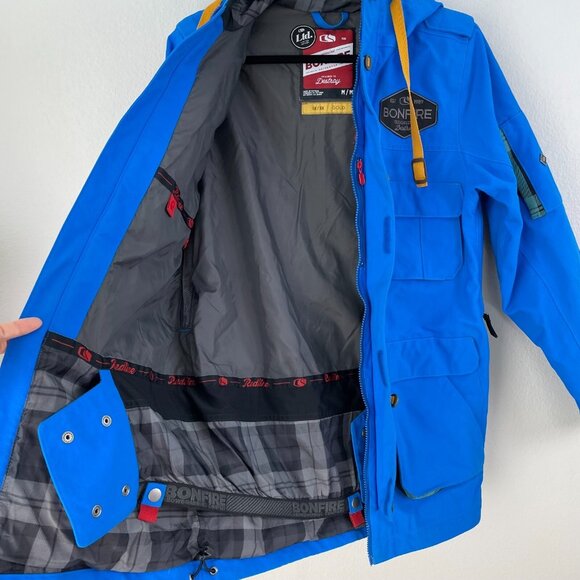 BONFIRE Mens Size Medium Snowboard Jacket Blue Snow Coat Outerwear - Picture 8 of 13
